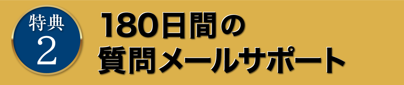 特典2 180日間の質問メールサポート