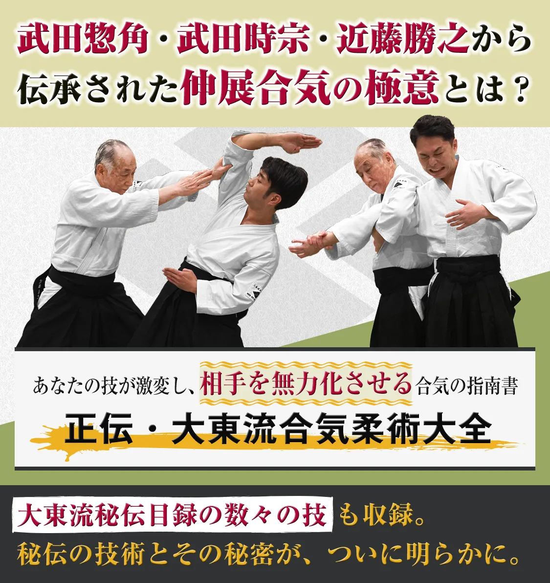 武田惣角・武田時宗・近藤勝之から伝承された伸展合気の極意とは？ あなたの技が激変し、相手を無力化させる合気の指南書 正伝・大東流合気柔術大全