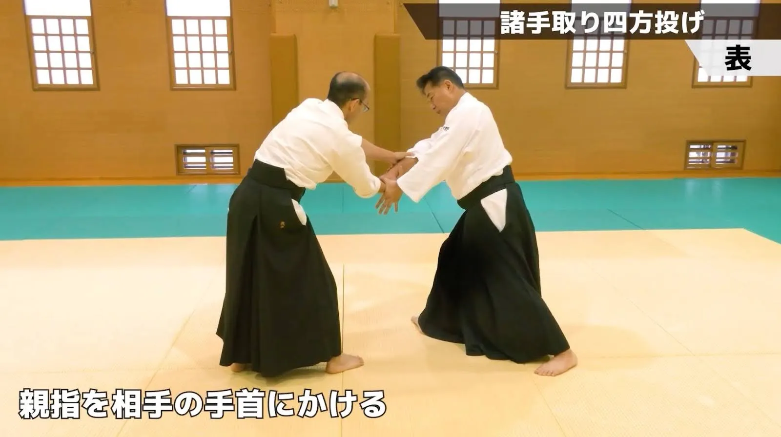 諸手取り四方投げのテクニック